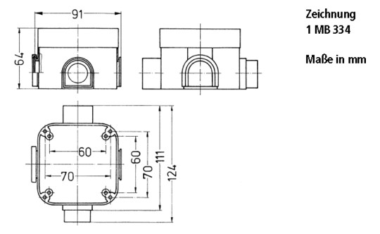 Gerätedose UP Cepex 124x91x64mm Kst IP30 rechteck