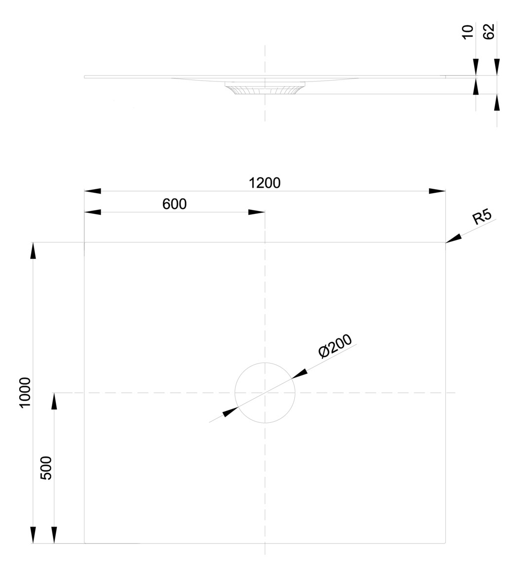 Bette Duschfliese PLUS BetteAir 1200 x 1000 mm, carneol, Rechteck, glasierter Titan-Stahl