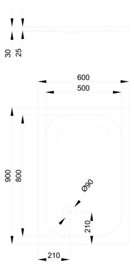 Duschwanne BetteUltra 8600 90x60x2,5cm, Antirutsch/Sense, weiß