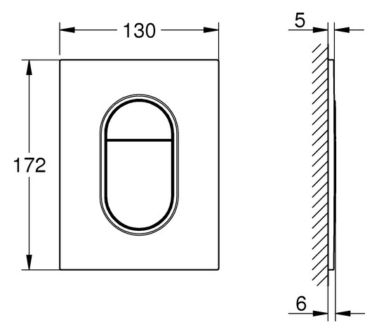GROHE Abdeckplatte Arena Cosmopolitan S senkrechte Montage, alpinweiß