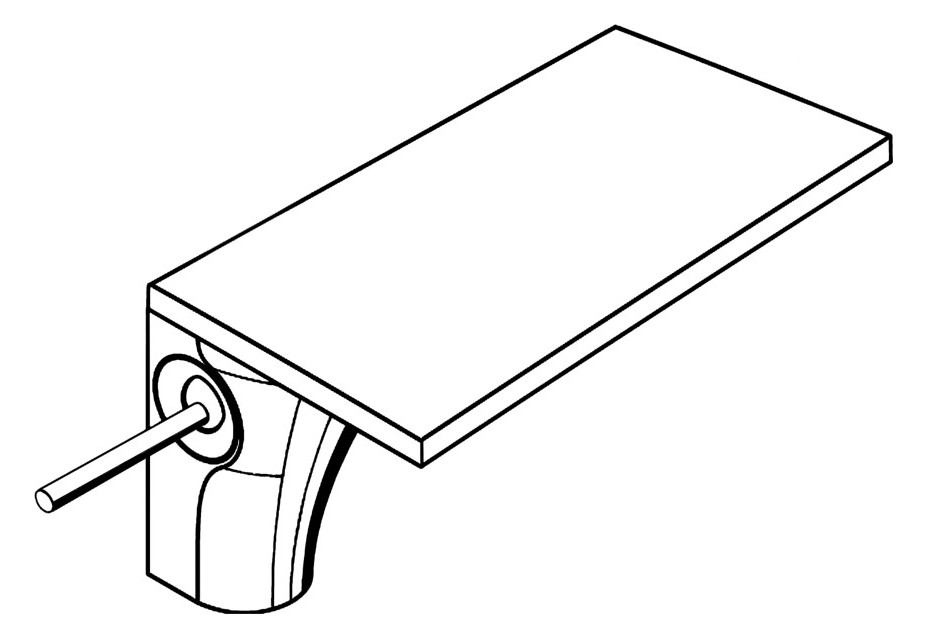 hansgrohe Waschtisch-Einhebelmischer 110 Axor Massaud Ausladung 100mm, unverschließbare Ablaufgarnitur, polished black chrome