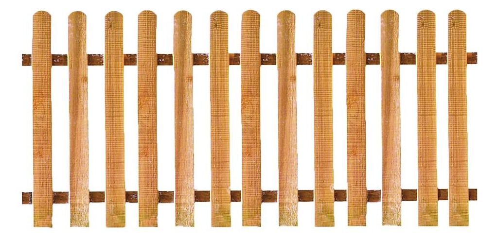 Bild LUKA-Staketenzaun Eiche 200 x 100 cm, gerade Latten 20/90 mm, glatt, Riegel 28/7 - n.a.-0