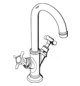 hansgrohe 2-Griff-Waschtischarmatur 210 Axor Montreux Ausladung 175mm, mit Kreuzgriffen, mit Zugstangen-Ablaufgarnitur, brushed nickel
