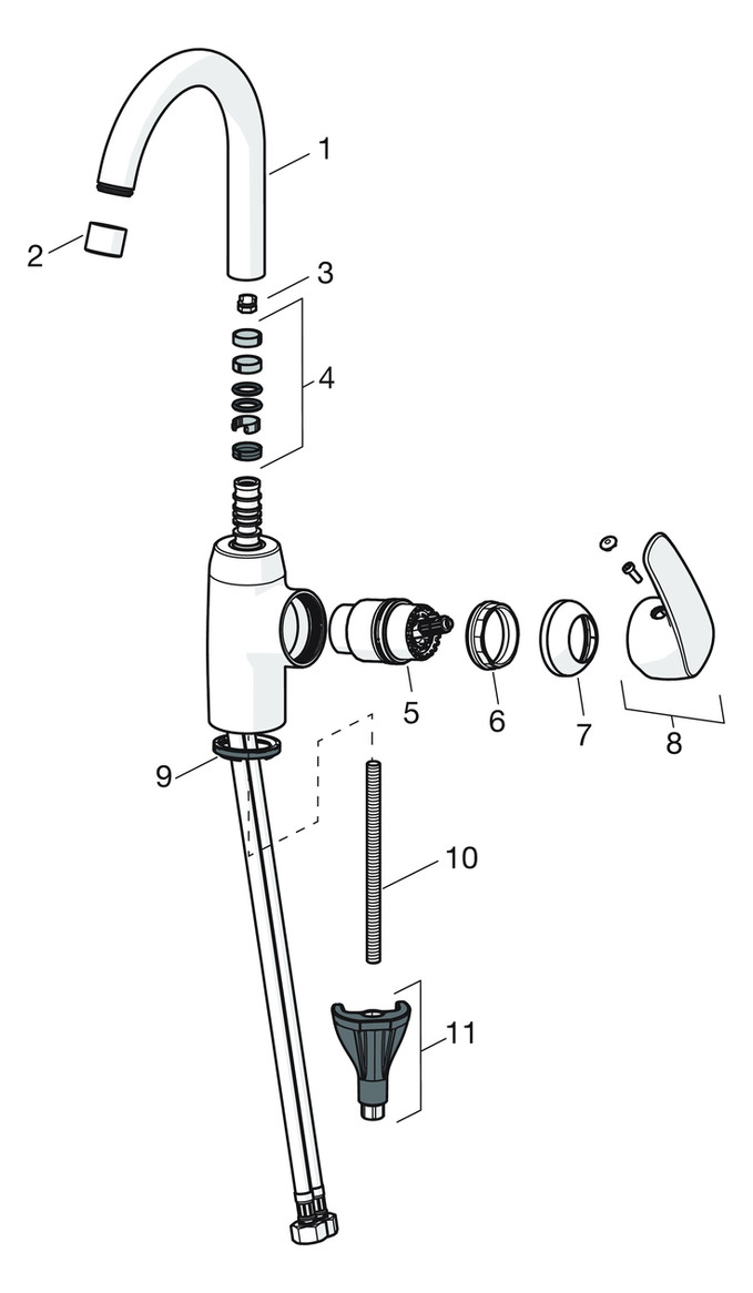 HANSA Waschtisch-Einhebelmischer HANSAPINTO Hebel seitlich, ohne Ablaufgarnitur, Ausladung 148mm, chrom