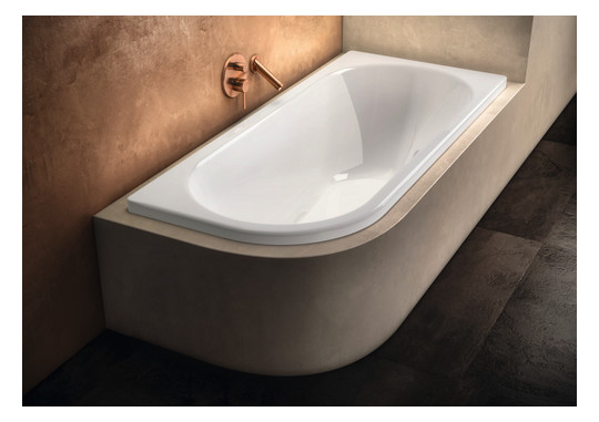 Kaldewei Badewanne CENTRO DUO 1 links 129 170x75cm, Griffloch, Perl-Effekt, Vollantislip, schwarz