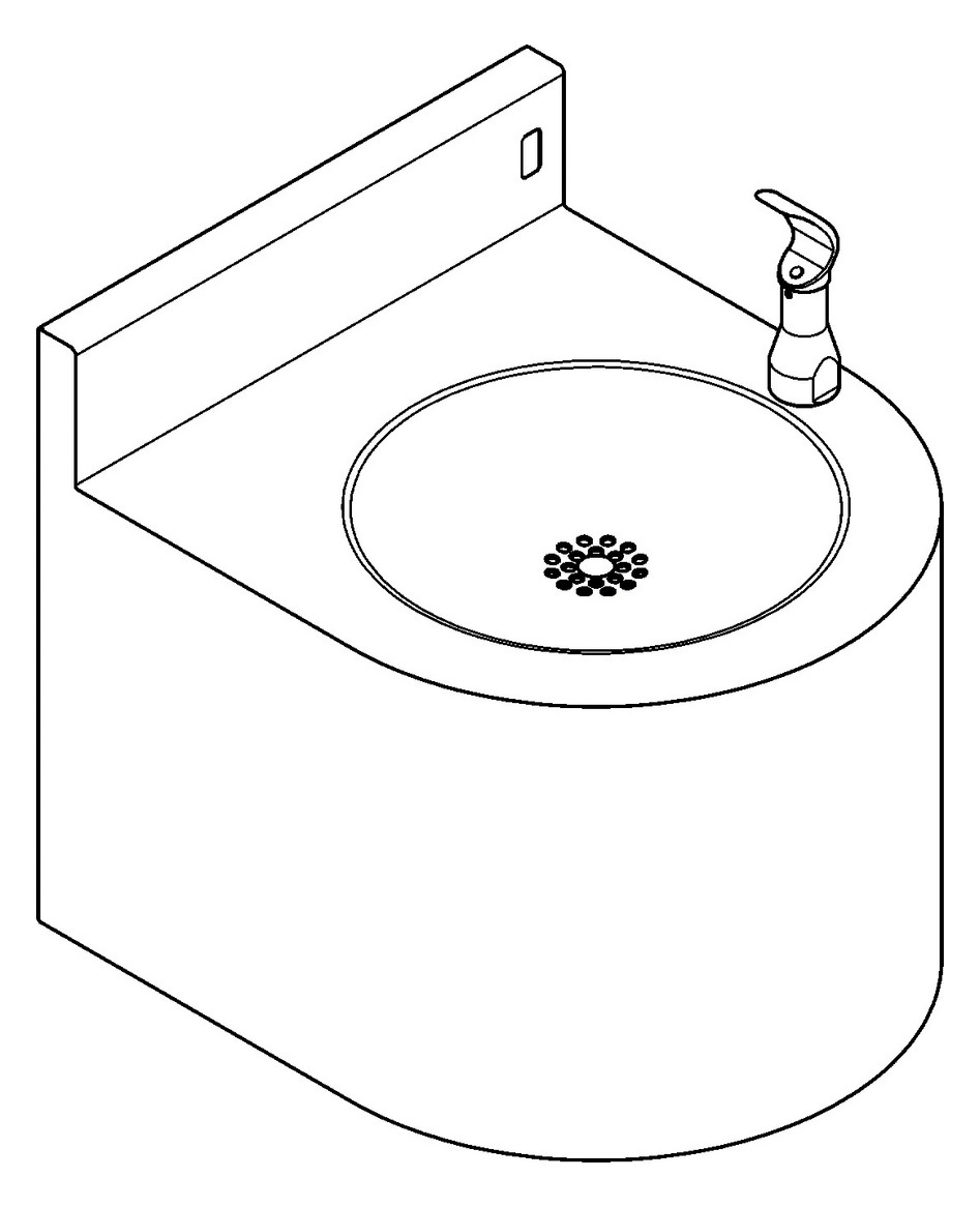 AR Wandtrinkbrunnen, ANIMA, Edelstahl, 305x320x350 mm, Trinksprudler, elek.
