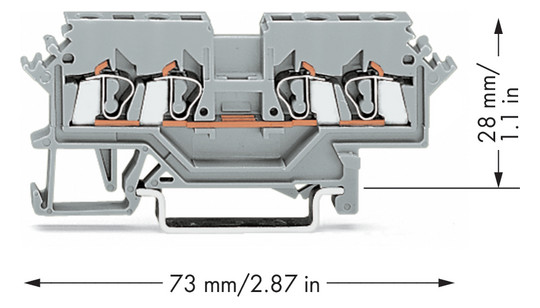 Reihenklemme 0,08-2,5qmm Serie 280 24A 1Etage 4kl gr Hutschiene TH35