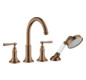 hansgrohe Fertigmontageset Axor Montreux 4-Loch-Wannenrandarmatur, mit Hebelgriffen, brushed red gold