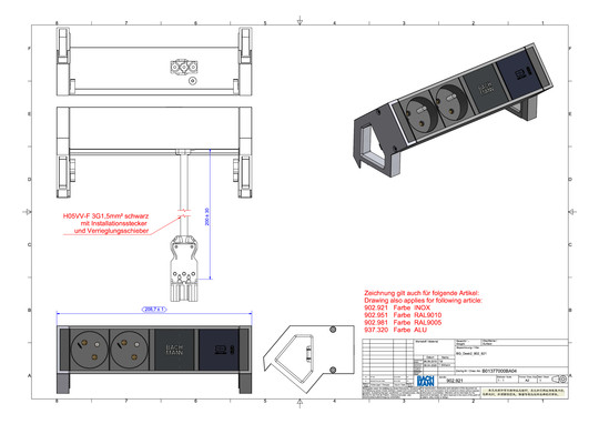 Bachmann DESK2 2xUTE 1xUSB C 30W 902.951 