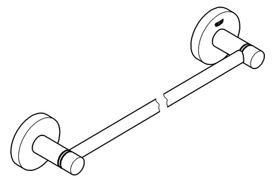 GROHE Badetuchhalter Essentials 50,4 cm, supersteel, verdeckte Befestigung