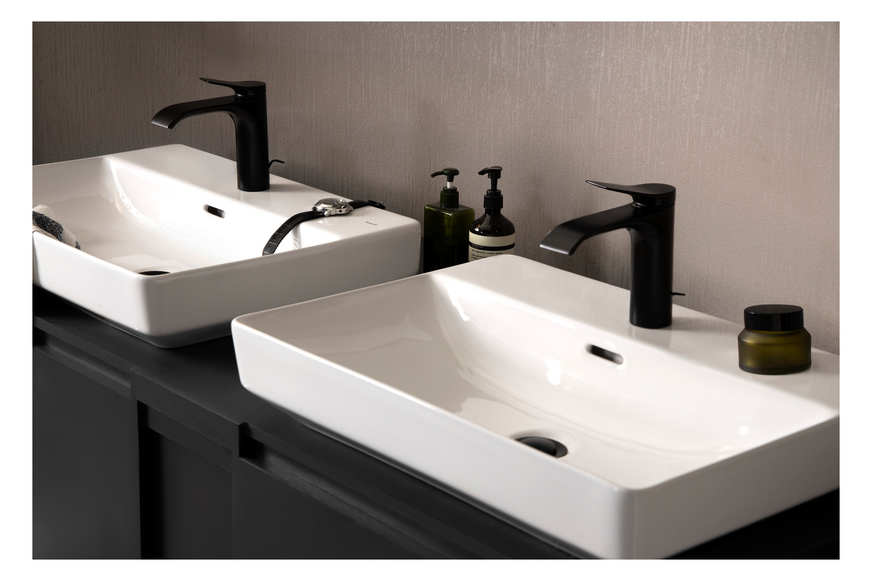 hansgrohe Waschtisch-Einhebelmischer 110 Vivenis CoolStart mit Zugstangen-Ablaufgarnitur, mattschwarz hansgrohe Waschtisch-Einhebelmischer 110 Vivenis CoolStart mit Zugstangen-Ablaufgarnitur, mattschwarz