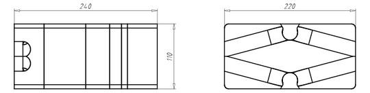 Geräteträger WD 160-240mm Kst 220x110mm Mit Füll-Dämmstoffen