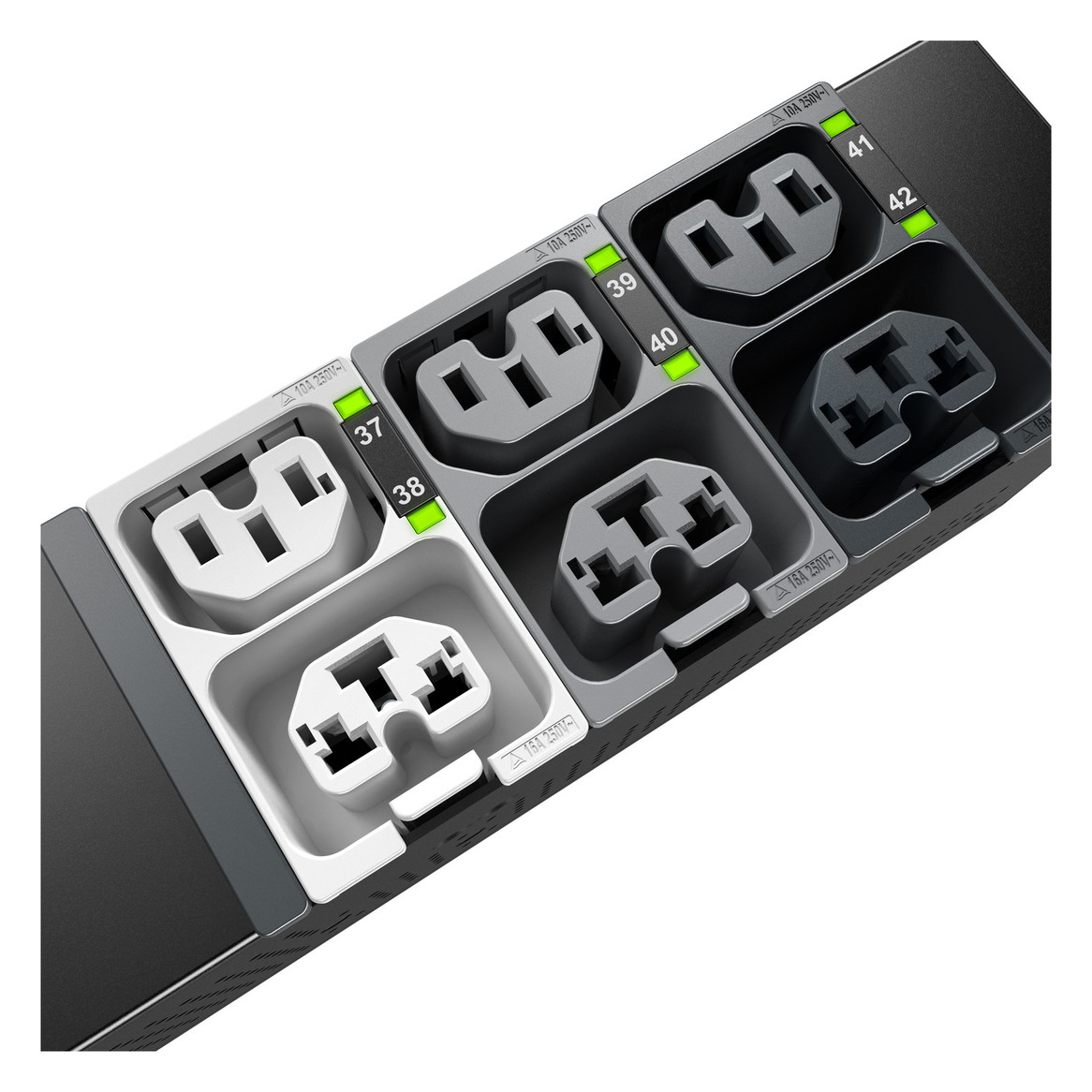 Rack-Stromverteilung 20Steckd 20xC13 20xC19 230V m.Display m.LED-Anz