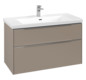 V&B Waschtisch-Unterschrank Subway 3.0 97,3x57,6x47,8cm, ohne LED/Griff Aluminium glänzend, taupe
