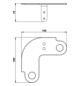 Giese Slimboard Eckmodell 190x190x78mm, mit Halter für Rasierer, Befestigung rechts, verchromt