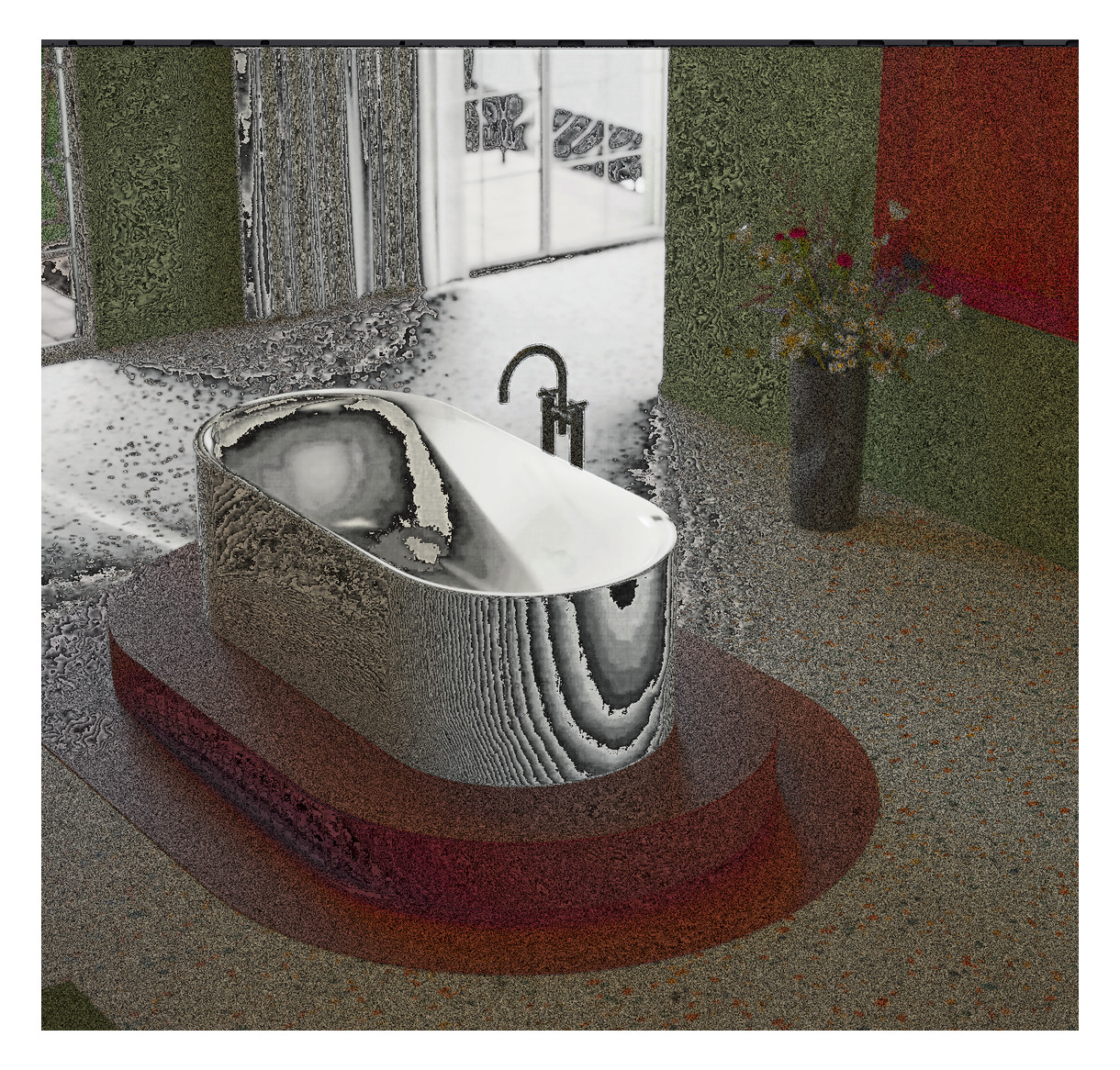 Badewanne BetteLux Oval Silouette-3465 violett, 170x75x45cm, freistehend