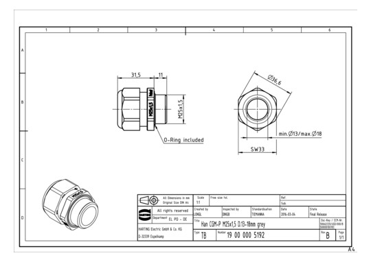 HART Kabelverschraubung M25, 19000005192 