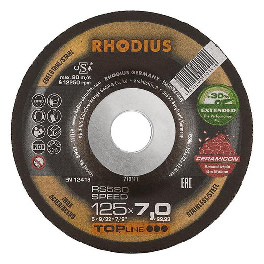 RHODIUS-Schruppscheibe RS 580 SPEED EXTENDED - 125x7,0mm