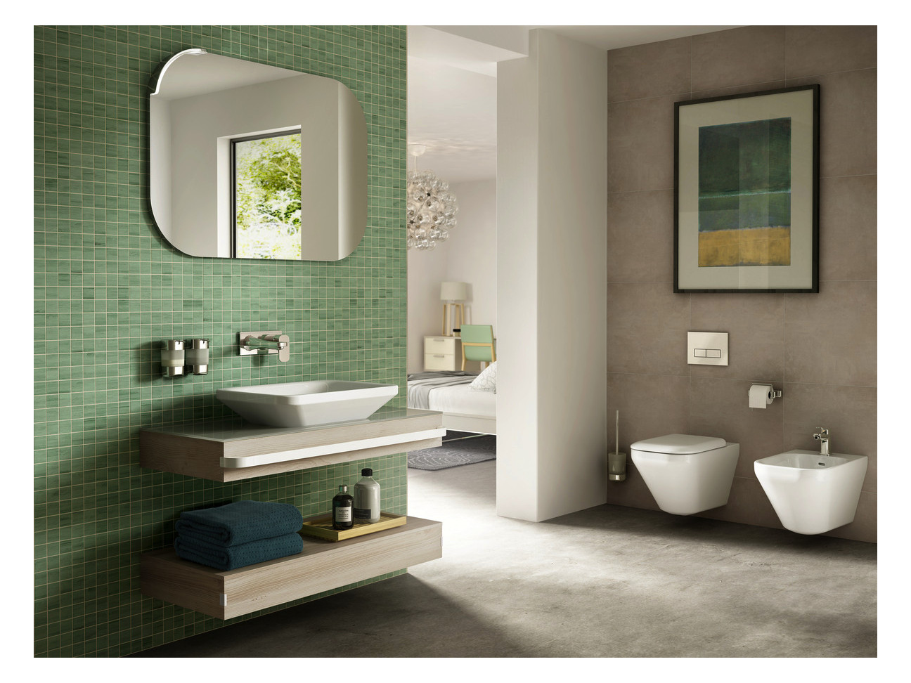 Ideal-Standard Fertigmontageset Tonic II Ausladung 180 mm, für UP-Waschtisch-Einhebelmischer, verchromt