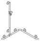 HEWI Duschhandlauf System 800 K 1100 mm, Brausehalter, Stützen und Rosetten reinweiß, anthrazitgrau