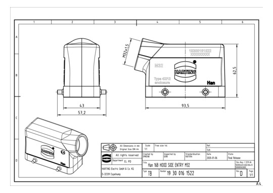 HART Tüllengehäuse M32       19300161522 