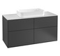 V&B Waschtisch-Unterschrank Finion 120x60,3cm, Abdeckplatte black matt, Peony Matt