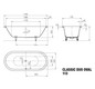 Kaldewei Badewanne CLASSIC DUO oval 113 170x75cm, Vollantislip, bahamabeige