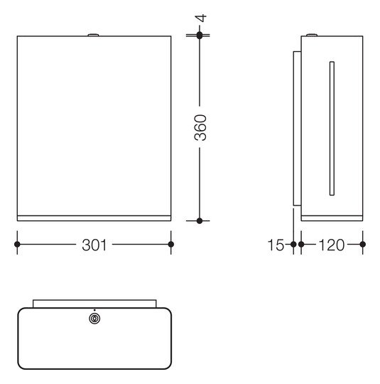 HEWI Papierhandtuchspender 300x510x185mm, für ca. 300-450 Stück, reinweiß