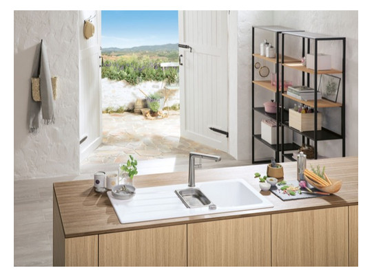 V&B Spüle Architectura 60 XR mit Ablaufgarnitur, rund mit Excenterbetätigung, ivory CeramicPlus