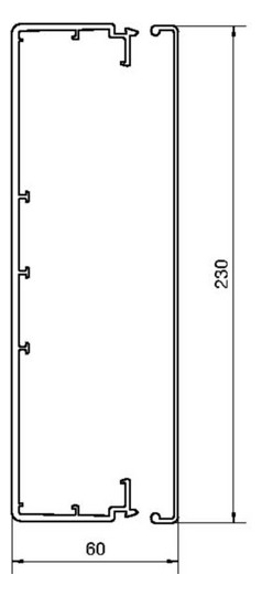 Leitungsführungskanal Kst 60x230x2000mm ver-ws LF-K unbeh 10998qmm RAL9016
