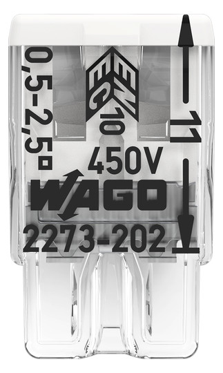 Steckklemme 2f 400V 24A Serie 2273 0,5-2,5qmm f.Massivleiter