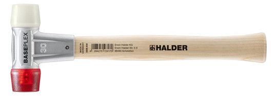 HALDER-Baseplex-Schonhammer 30mm, rot + weiß