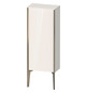 Duravit Halbhochschrank XViu 40x24x89cm, schwarz matt, Tür rechts, Eiche terra