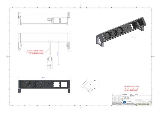 Bachmann DESK2 3xSchuko 2xABD    902.401 