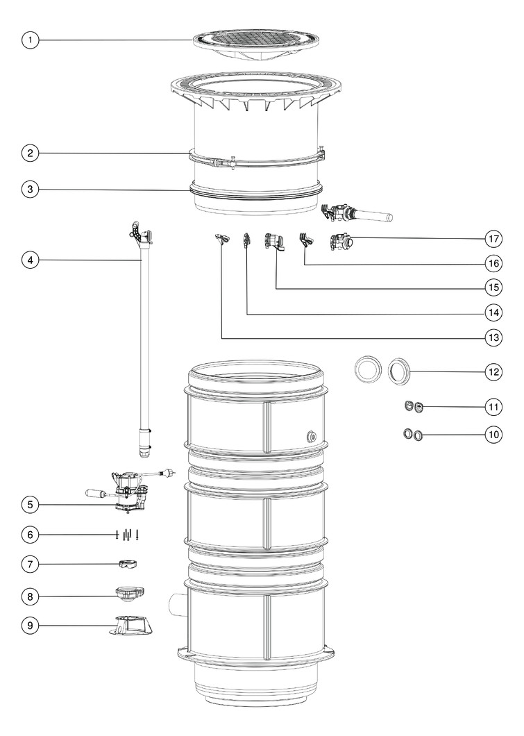 Kessel Pumpstation Aquapump Medium Mono GTF 600, 1800-2250 mm, mit Schwimmer, Abdeckung A/B