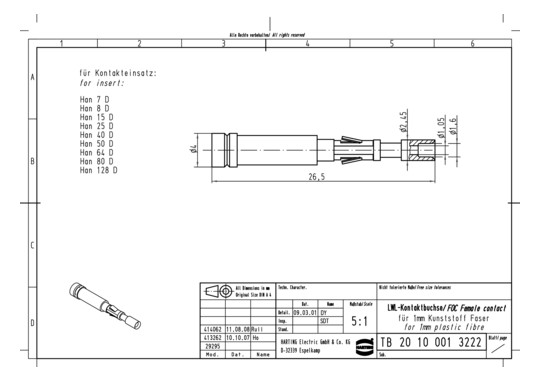 HART LWL R-15 BU 1MM (U, D)  20100013222 