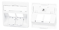 Zentralplatte RJ45 2f ver-ws Schraubbef m.Staubschutz
