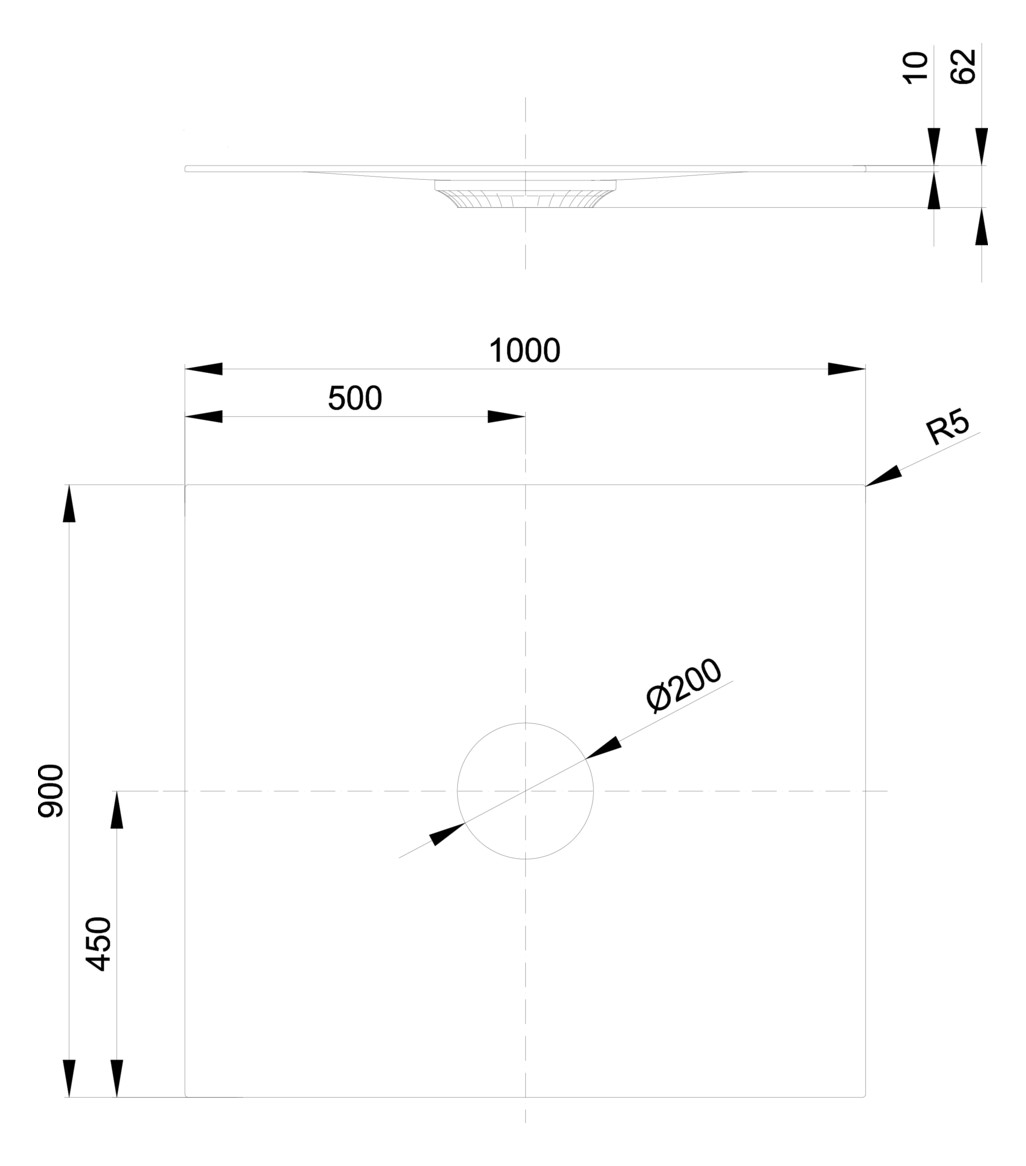 Bette Duschfliese PLUS BetteAir 1000 x 900 mm, hazel, Rechteck, glasierter Titan-Stahl
