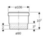 Geberit Steckmuffe PE DN 90, mit Lippendichtung, PE-HD