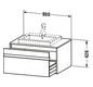Duravit Waschtisch-Unterschrank Ketho 80 x 55 cm, Eiche schwarz, für Einbauwaschtisch mittig, 1 Auszug, wandhängend