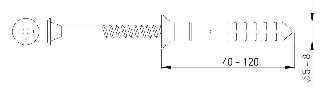 ASW Nageldübel 8,0 mm x 100 mm, verzinkt, mit Senkkopf