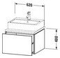 Duravit Waschtisch-Unterschrank L-Cube 62 x 54,7 cm, graphit matt, für Konsole, 1 Auszug