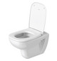Duravit Wand-Tiefspül-WC Set D-Code mit WC-Sitz, Rimless, Durafix, weiß