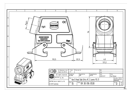 HART Tüllengehäuse           09300160530 