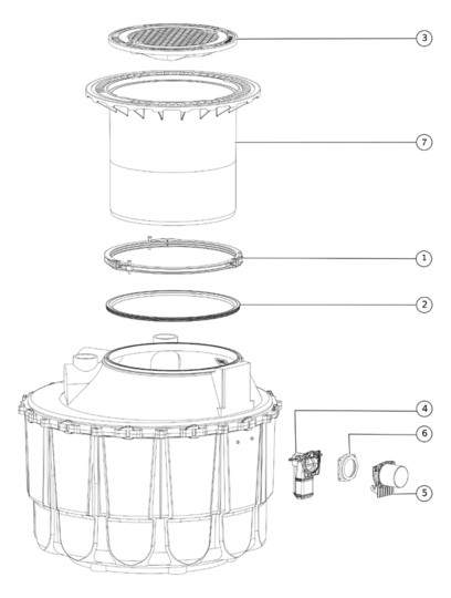 Kessel Öl-/Benzinabscheider EasyOil G System II LW 1000, Einbautiefe 535-1020 mm, Klasse D, mit Lock & Lift-Funktion