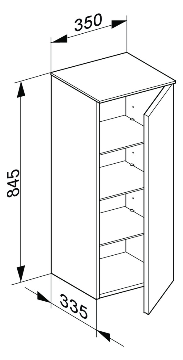 KEUCO Mittelschrank Royal Reflex 35x84,5x33,5cm, 1-türig, rechts, anthrazit/anthrazit KEUCO Mittelschrank Royal Reflex 35x84,5x33,5cm, 1-türig, rechts, anthrazit/anthrazit