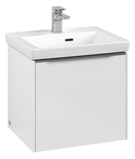 V&B Waschtisch-Unterschrank Subway 3.0 47,3x42,9x40,8cm, mit LED/Griff Aluminium glänzend, brilliant white