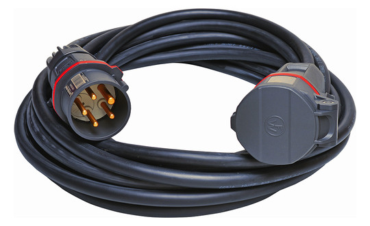 CEE-Verlängerung NEO 25m 5x2,5qmm 16A sw IP44 Gummi