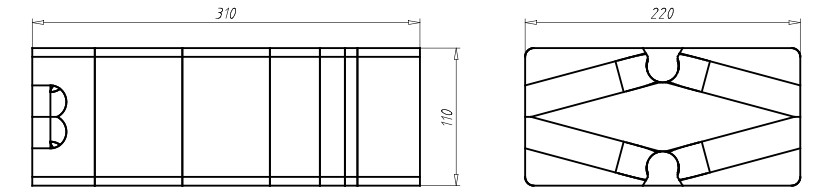 Geräteträger WD 240-310mm Kst 220x110mm Mit Füll-Dämmstoffen