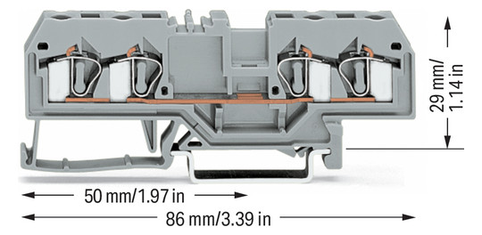 Reihenklemme 0,08-4qmm Serie 281 1Etage 4kl gr 26A Hutschiene TH35